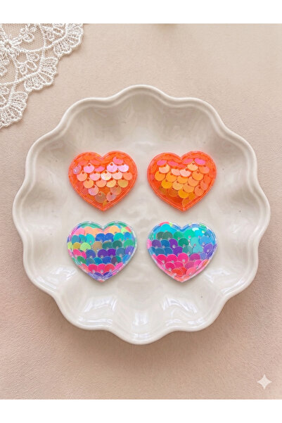 Jeevee Colorful Sequin Heart Baby Hair Clip - Hair Clip for Babies with No Ha...