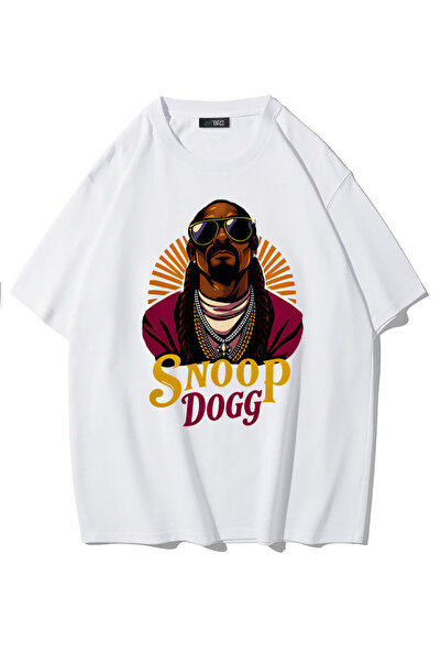 BRZ COLLECTION Tricou unisex supradimensionat Snoop Dogg (ALB)