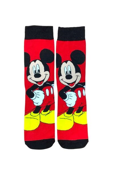 AL Bİ 90LIK Mickey Character Patterned Cotton Socks