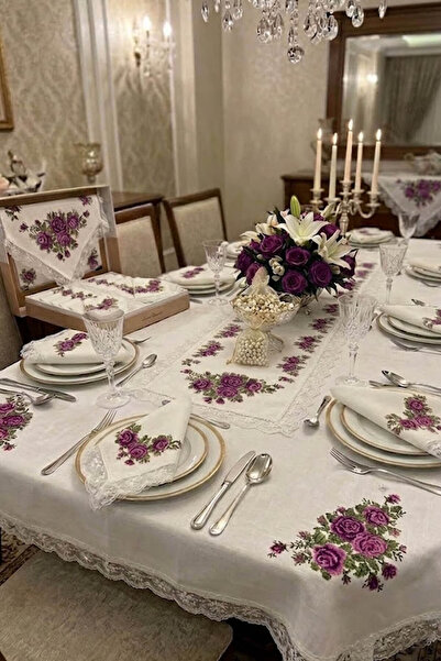 Çt Çeyizci Tekstil Σετ φαγητού Καναβίσε 12 ατόμων σε λιλά χρώμα – 26 τεμάχια ...