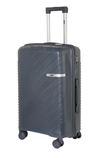 KTMC Polypropylene Luggage 20 inch Carry-On Suitcases, H-8882 Dark Grey