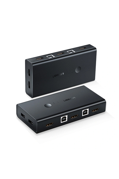 Ugreen Comutator KVM CM200 (50744) - 2x HDMI 4k@30Hz, 4x USB la 1x HDMI, 2x U...