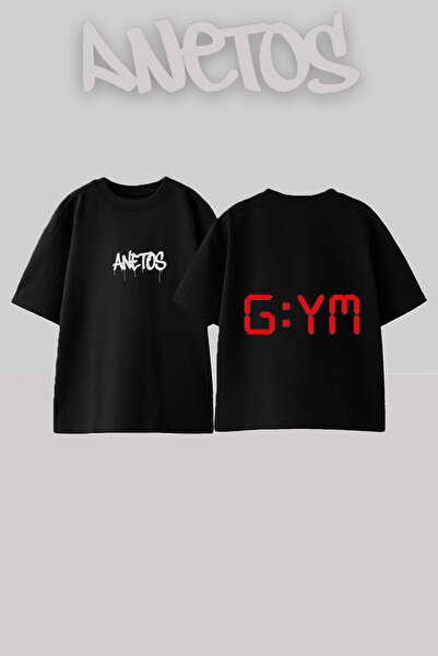 Anetos Μπλουζάκι με σχέδιο με κόκκινα γράμματα, εμπριμέ στην πλάτη, βαμβακερό...