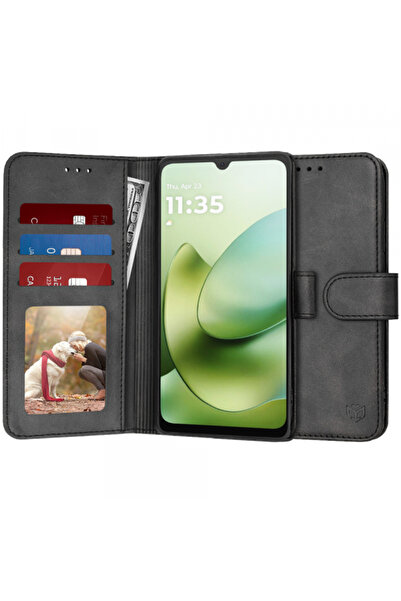 Techsuit Калъф за Motorola Moto G06, Techsuit, Дневник, Черен