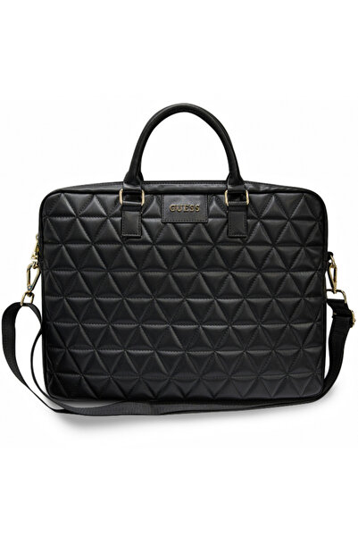 Stef's Cat Τσάντα Guess καπιτονέ για λάπτοπ 15 ιντσών, Μαύρη