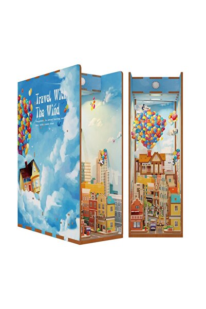Tonecheer 3D Puzzle, Book Nook Travel with the Wind, Wood, Tonecheer, 143 pieces