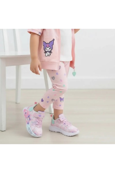 kuromi 726 Ortopedik Kız Çocuk Pembe Işıklı Rahat Sneaker