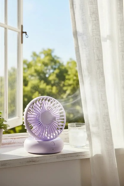 Miniso Lisanslı Soğutmalı Taşınabilir Masaüstü Fan Mor – Çok Kademeli Hız Aya...