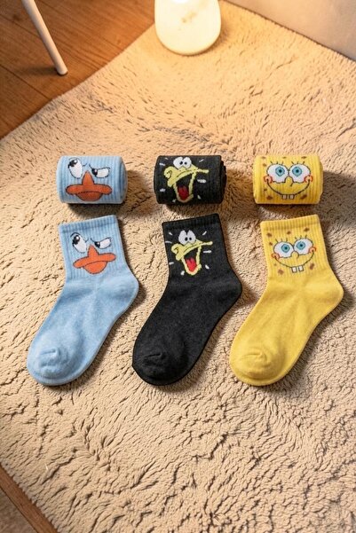 Socks Stores 3 ζευγάρια πολύχρωμες κάλτσες unisex με σχέδια, βαμβακερές κάλτσ...