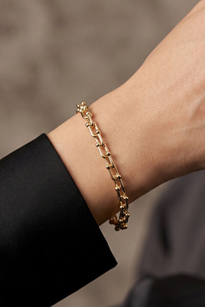 Elika Silver Women's Tfny Brand Chain Gold Bracelet