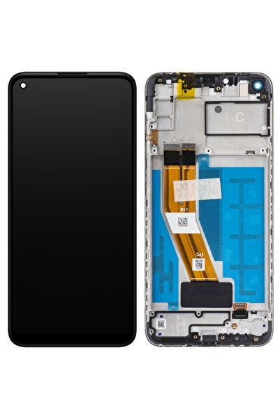 Samsung Οθόνη με οθόνη αφής Galaxy A11 A115, με πλαίσιο, Μαύρο, Service Pack ...