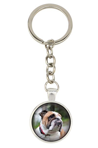 Art - Dog Bulldog, English Bulldog - keychain with your photo, key decoration...