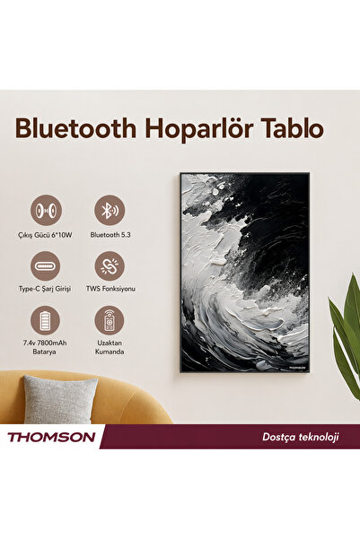 THOMSON Bluetooth Hoparlör Tablo Kablosuz Ses Sistemi 6x10W TWS Uzaktan Kuman...