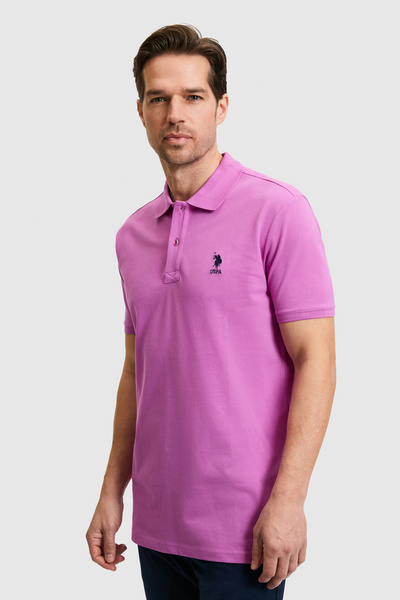 Men's Violet Basic Polo NeckT-Shirt50245073-VR037