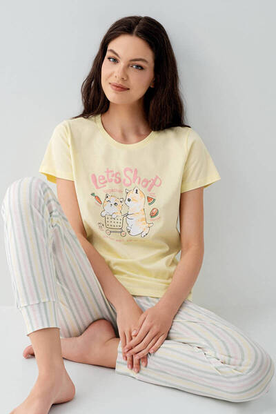 Arnetta Γυναικείο Σετ Πιτζάμες Κίτρινο