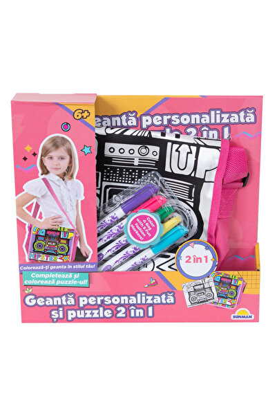 Pretty Pinky Geanta personalizata si puzzle 2 in 1, Pretty Pinky, Hipster