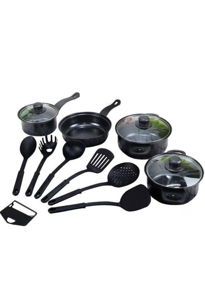 E-ANAMAG Σετ Κατσαρολών και Τηγανιών, Αντικολλητικό, με Αξεσουάρ, 13 Τεμάχια,...