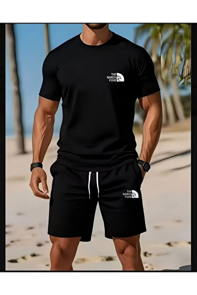 ELAN WEAR - Men's Printed Cotton T-Shirt Shorts 2-Piece Set Oversize - First ...