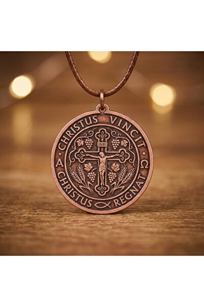 Zib Grips Velvet Copper Christus Vincit Haç Bakır Kolye El Yapımı Boho Spirit...