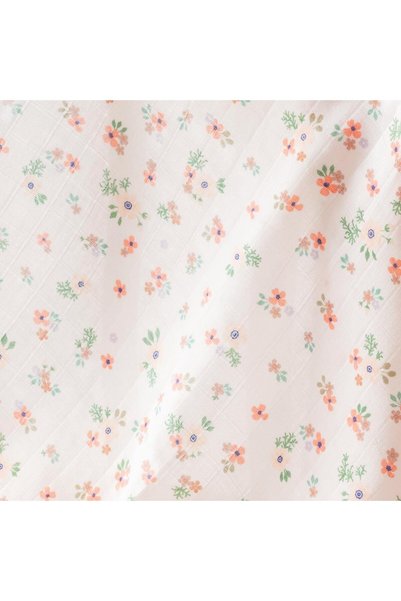 HAFY BABY Organic Cotton, Floral Patterned Muslin Blanket