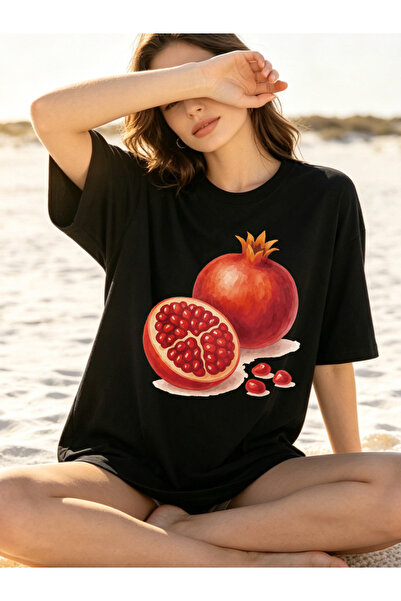 Fleck Womens T Shirts Pomegranate Fruit Print Casual Summer Style