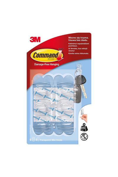 COMMAND 17006CLR-CEE Mini Boy Şeffaf Askı