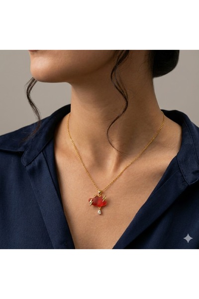 shop Bulut ve Şimşek Tasarım, Damla Şekil Zirkon Taşlı, Gold, Paslanmaz Çelik...
