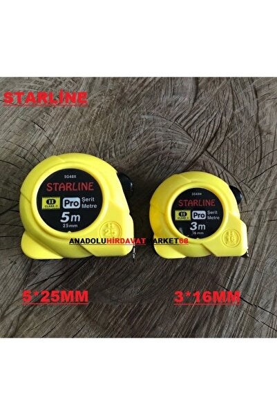 Starline ÇELİK ŞERİT METRE 5 METRE 25MM 3 METRE ÖLÇÜM METRESİ