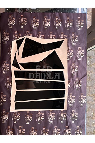 FD Damla Etiket هوندا سيفيك 2022 > ملصق لاصق لامع أسود لامع 3M لتزيين عمود الباب