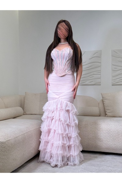 BRATO Pink Pearl Evening Dress