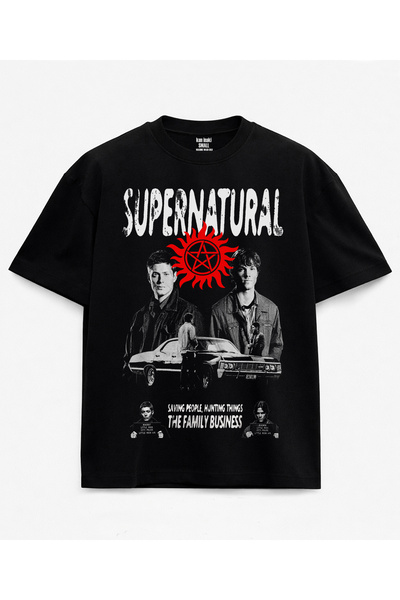 kun inaki Dean Winchester Sam Winchester Supernatural Baskılı Siyah Unisex Ti...