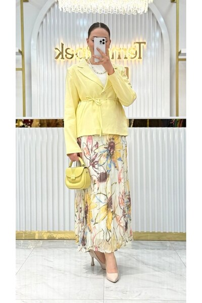 Aynaz Etekli Blazer Takım