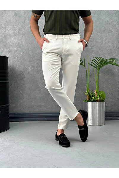 MODEFENDİ Pantaloni din material textil cu talie ascunsă din cauciuc