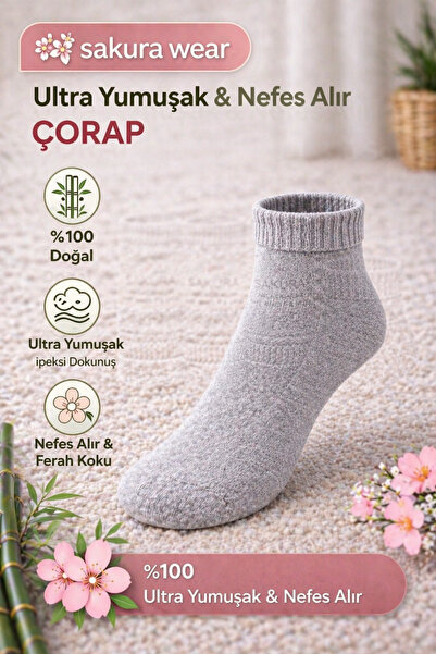 Store Sakura Wear Tekli Bambu Kısa Çorap – Ultra Yumuşak, Nefes Alır