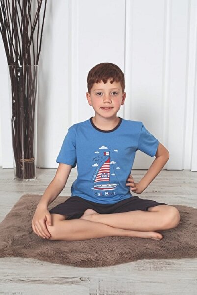 berfin Boys' Road Vehicle light grey grenadine pajamas