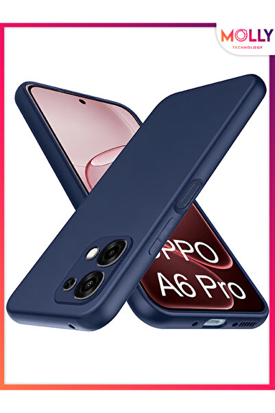 Molly OPPO A6 PRO İçin Gece Mavisi Liquid İçi Kadife Mat Silikon Kılıf