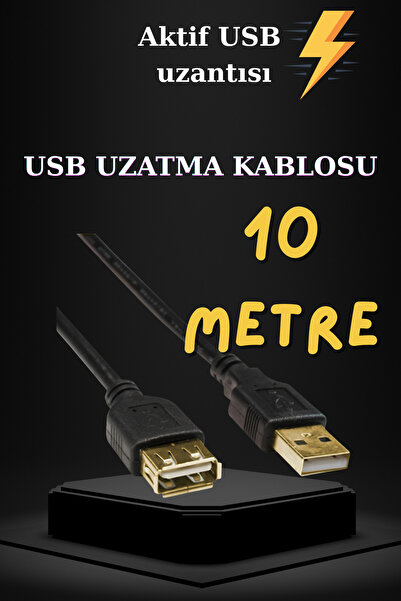 Rabelix Online Marketing Tak Çalıştır 10 Metre Usb 2.0 Gold Uzatma Kablosu