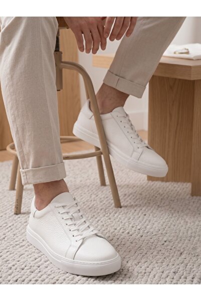 RAVELLES Erkek Hakiki Deri Sneaker Günlük Şık Spor Ayakkabı Rahat Taban