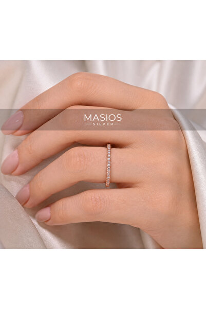 Masios Silver Zirkon Taşlı İnce Tamtur Gümüş Yüzük (Gold / Rose / Silver)