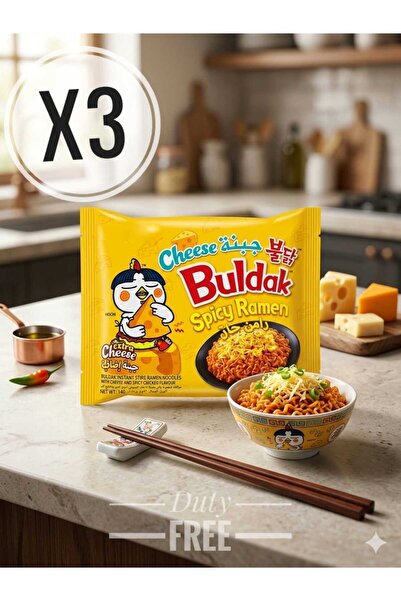 hijazigroup Buldak Cheese Hot Chicken Flavor Ramen 140GR (3 ADET )