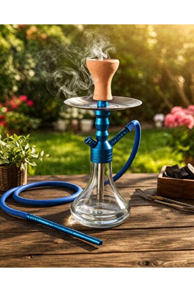 Hd Marketim Küçük Boy Nargile 40 cm | 16 cm Geniş Taban, Cam Gövde Şık Nargile