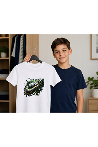 Malfini Παιδικό μπλουζάκι 100% βαμβακερό με στάμπα Nike, για ηλικίες 4-12 ετών