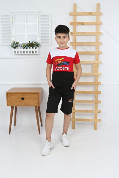 MAVİ BONCUKK Children's Summer Shorts Set Cotton Printed Shorts T-Shirt