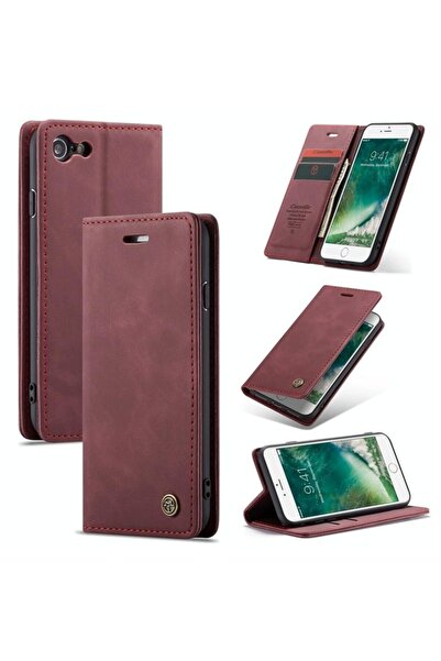 Caseme -013 Retro Θήκη Βιβλίο Wine Red (Apple iPhone SE 2020/8/7)