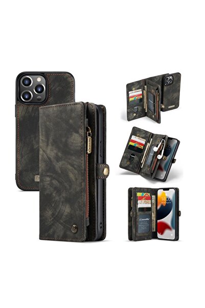 Caseme -008 Detachable Θήκη Πορτοφόλι Black (Apple iPhone 13 Pro Max)
