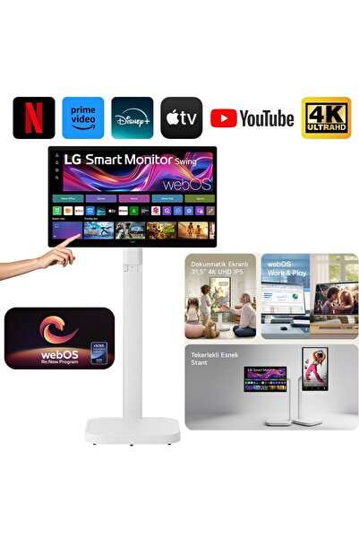 LG 32 inç 4K UHD IPS Smart Monitör TV, dokunmatik ekran, 60Hz 5ms tepki, Type...