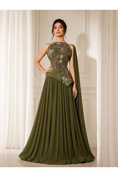 liyan fashion فستان سهرة زيتي