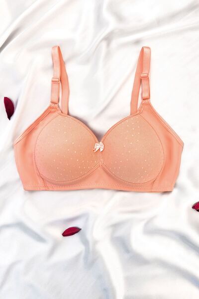 DNR İç Giyim Unpadded Polka Dot Bra Salmon