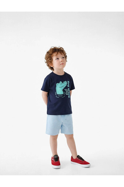 Koton Cotton Pocket Detailed Blue Baby Boy Shorts 6Smb40085Tk
