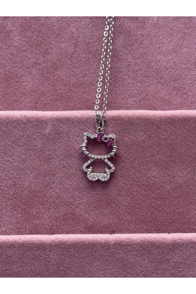Blok Takı Hello Kitty Kolye Gümüş